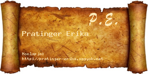 Pratinger Erika névjegykártya